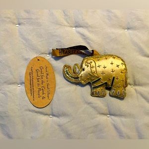 Handmade elephant Christmas ornament